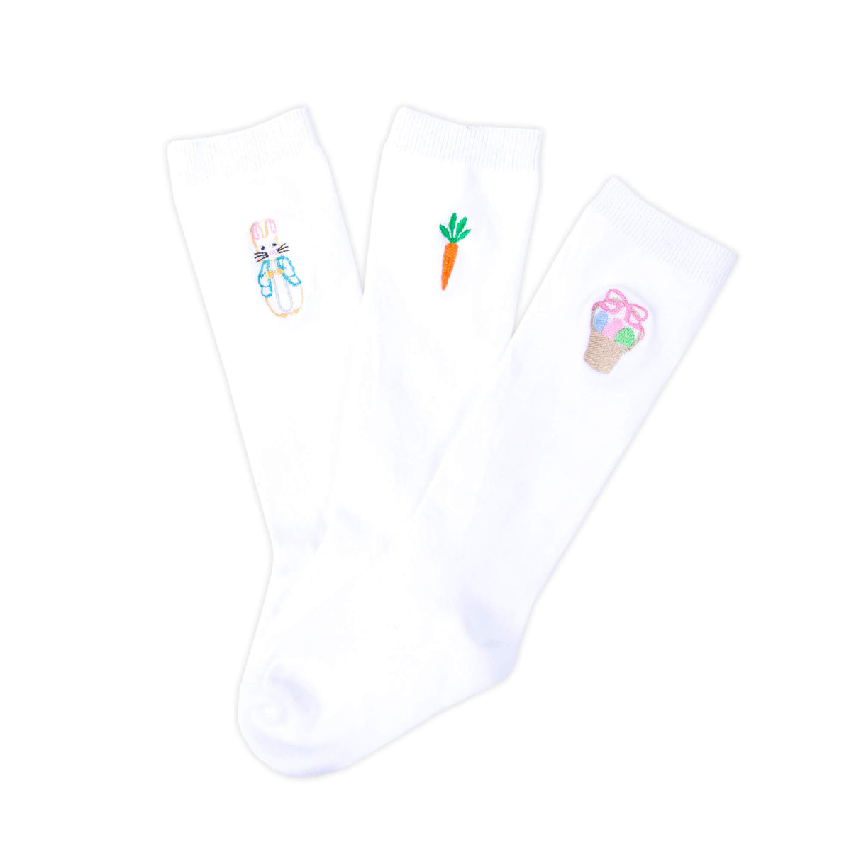 Easter Embroidered Knee High Socks