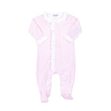 Mini Checks Knit Pink Ruffle Footie