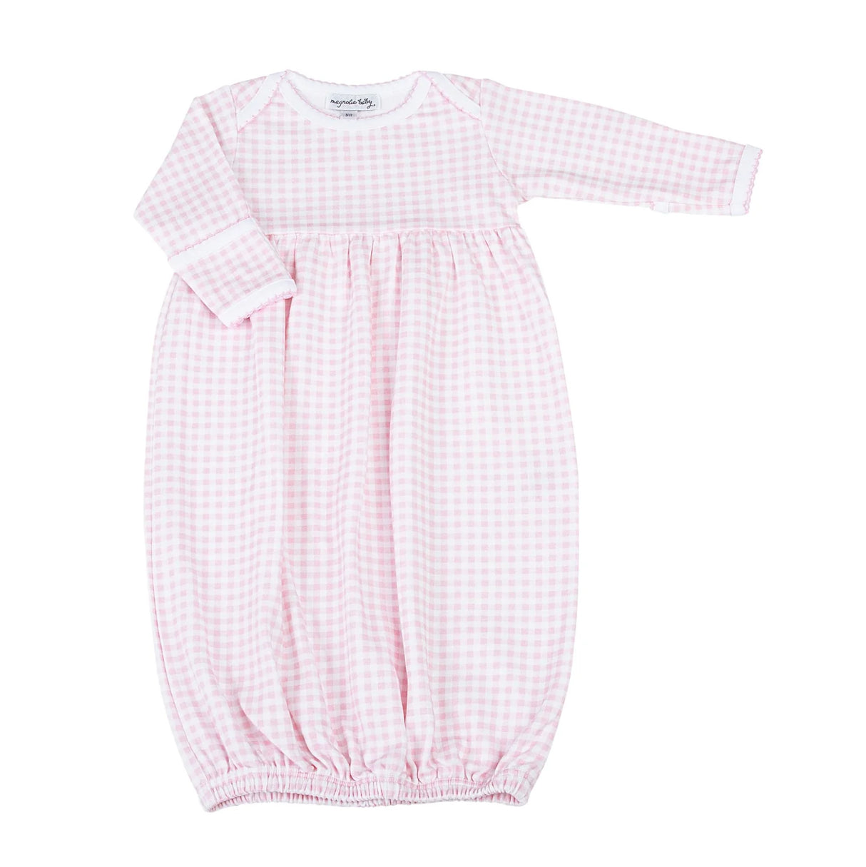 Mini Checks Knit Gathered Gown