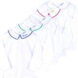 White Long Sleeve Undershirt with Color Trim