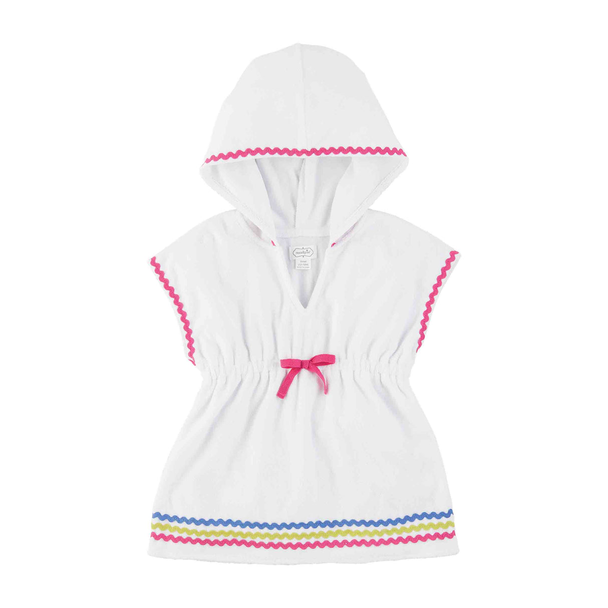 White Hooded Cinched Cover-Up