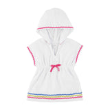 White Hooded Cinched Cover-Up