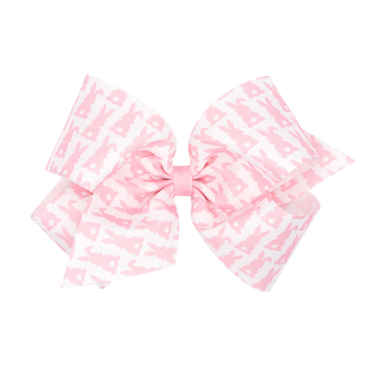 Pink Bunny Print Grosgrain Bow