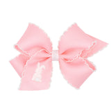 Embroidered Bunny Moonstitch White Bow