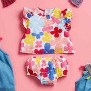 Floral Pinafore Bloomer Set