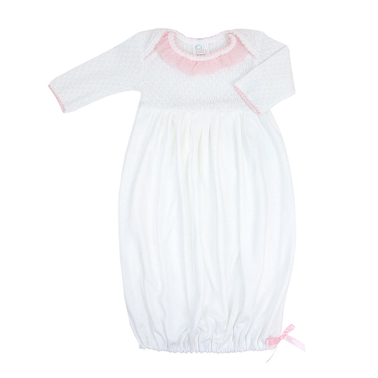 Chiffon Long Sleeve Baby Knit Gown