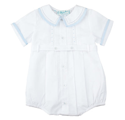White Pleated Bubble with Button Belt