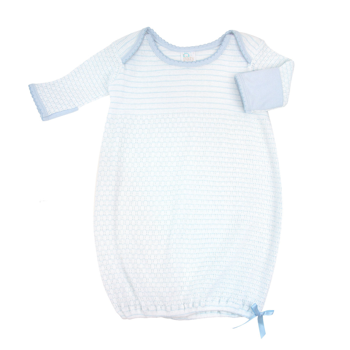 Blue Pinstripe Knit Baby Gown
