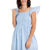 Blue Keya Ladies Smocked Maxi Dress