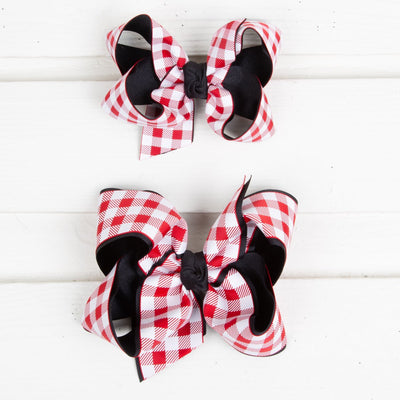 Red and Black Gingham Bow