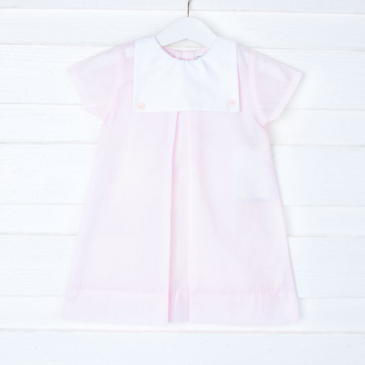 Light Pink Bib Dress with Button Detail