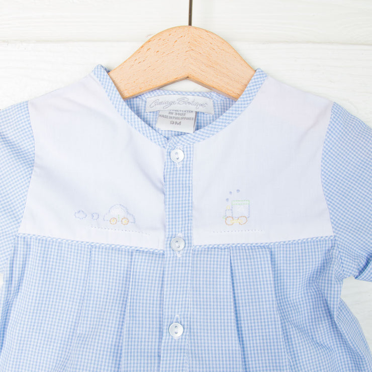 Carriage Embroidered Gingham Bloomer Set