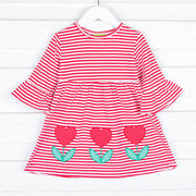 Blooming Hearts Stripe Milly Dress
