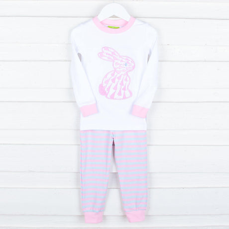 Easter Elegance Pink Bunny Pajamas