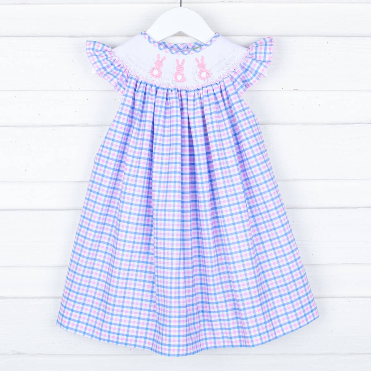 Bunny Bum Smocked Pink and Blue Dress