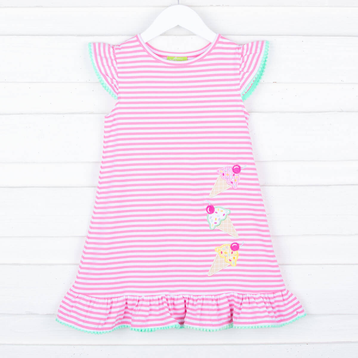 Ice Cream Cone Pink Stripe Milly Dress – Classic Whimsy
