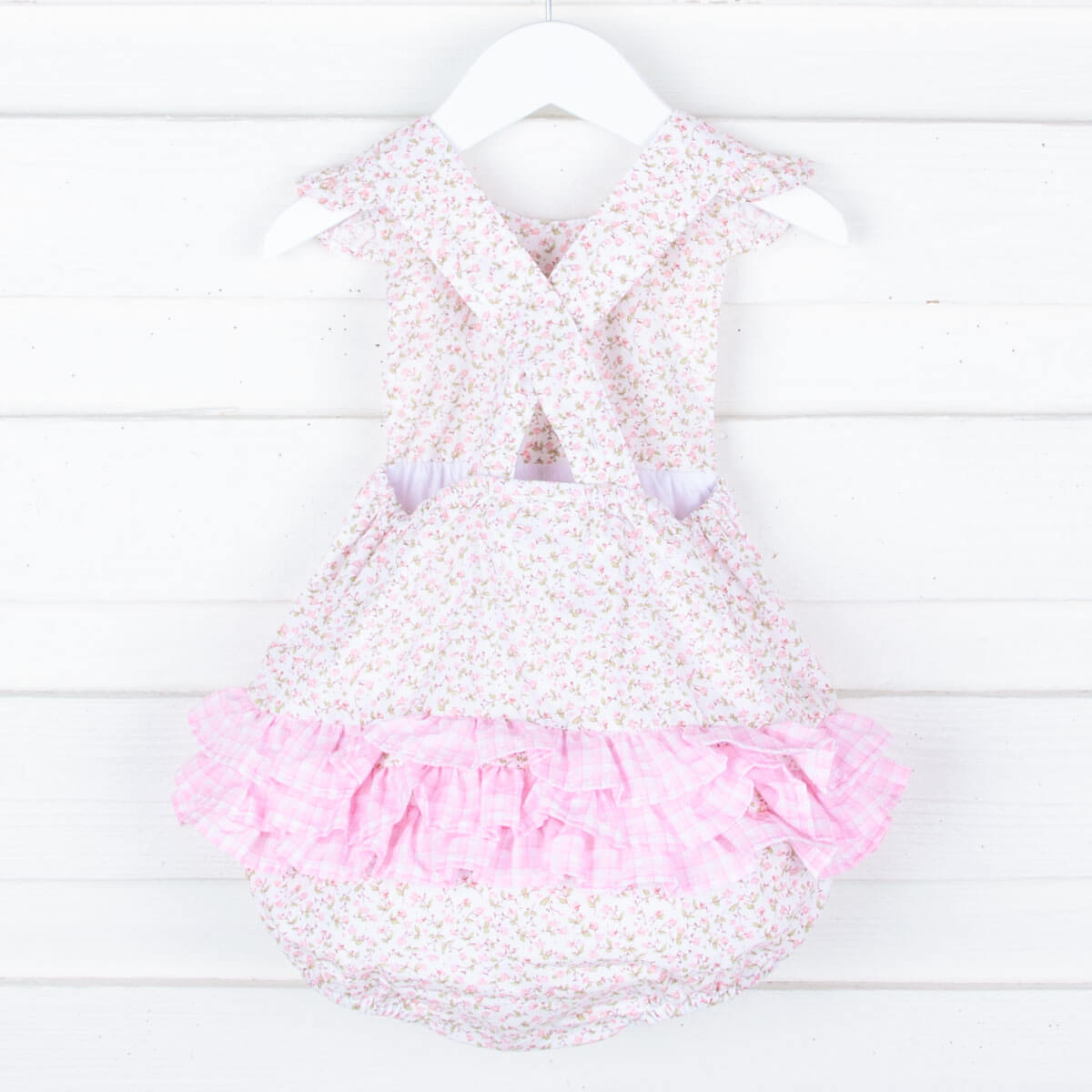 Sweet Rose Pink Floral Ruffle Bubble