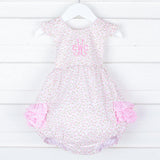 Sweet Rose Pink Floral Ruffle Bubble