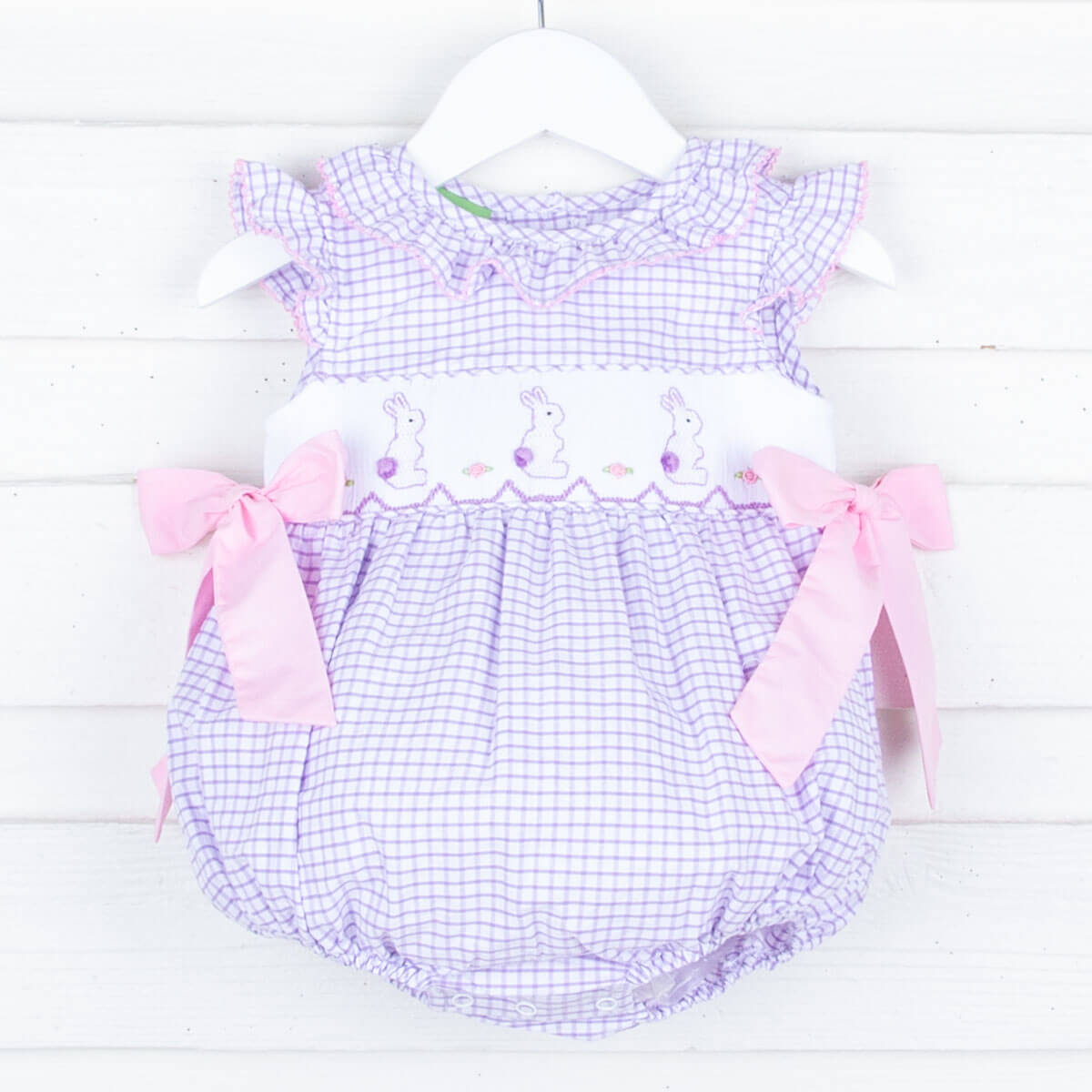 Bunny Smocked Lavender Beverly Bubble