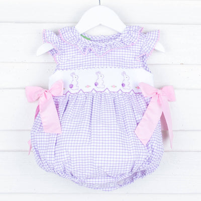 Bunny Smocked Lavender Beverly Bubble