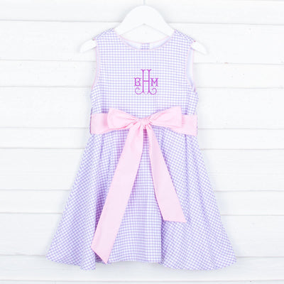 Lavender and Pink Sash Dress