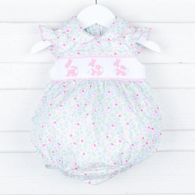 Bow Bunny Smocked Floral Collared Bubble