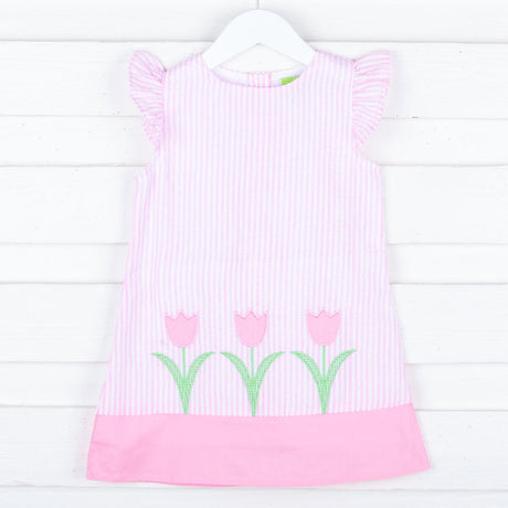 Tulip Garden Pink Stripe Dress
