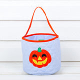 Blue Gingham Pumpkin Halloween Basket