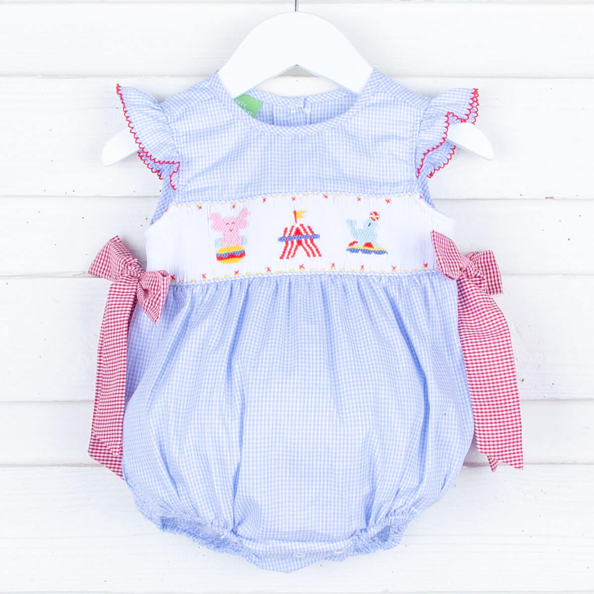 Circus Show Blue Gingham Beverly Bubble