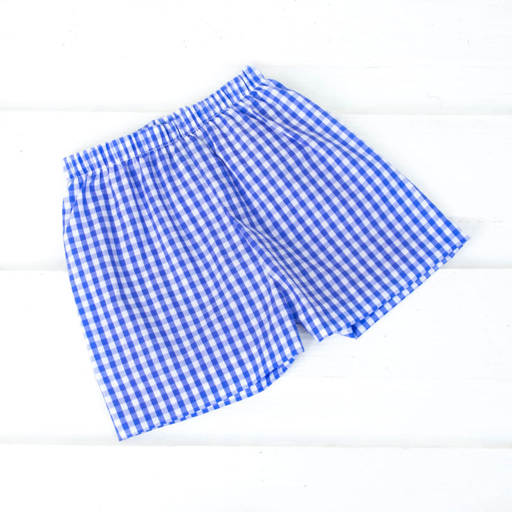 Boy Royal Blue Gingham Shorts