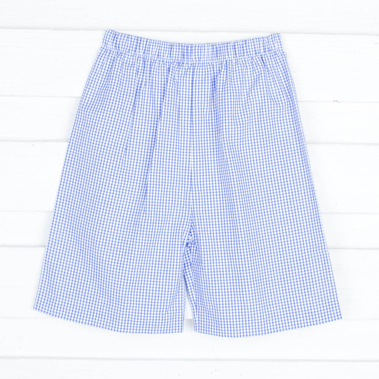Royal Blue and White Gingham Shorts