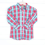 Red & Green Plaid Button Down Shirt