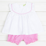 White and Pink Gingham Bloomer Set