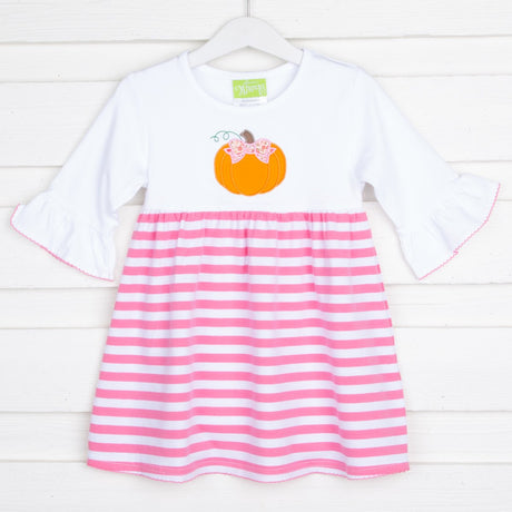 Pumpkin Pink Stripe Sophia Dress