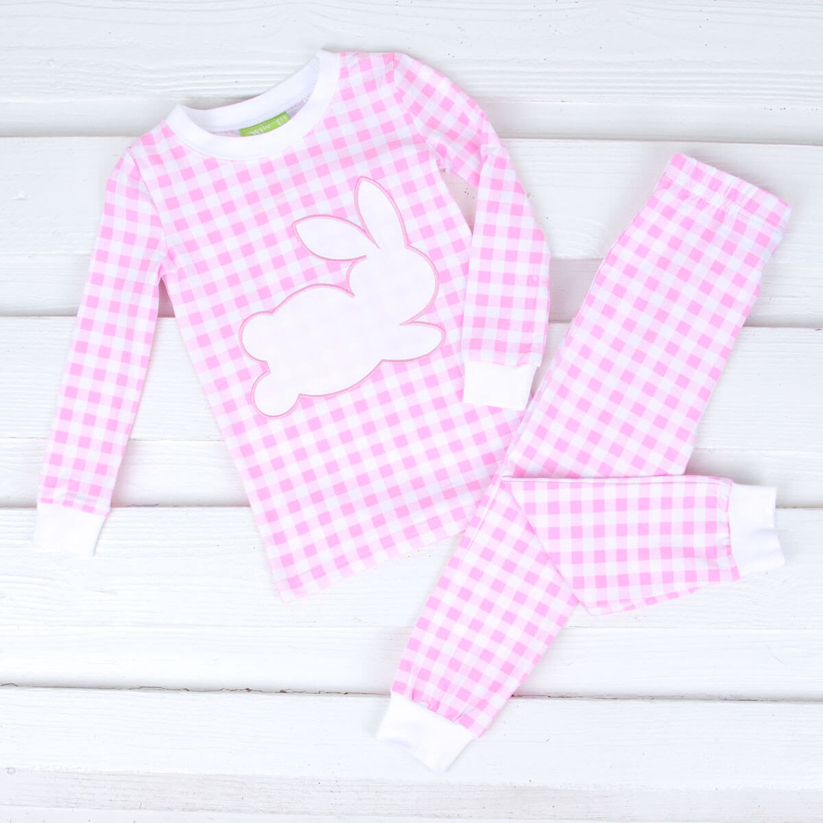 Bunny Hop Pink Check Pajamas