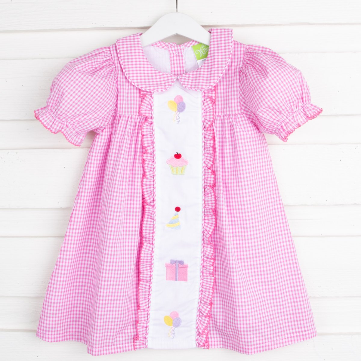Center Embroidered Birthday Pink Dress  Classic Whimsy