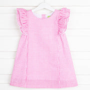Pink Gingham Ruffle Dress