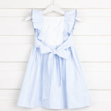 Embroidered Rabbit Blue Waterfall Dress