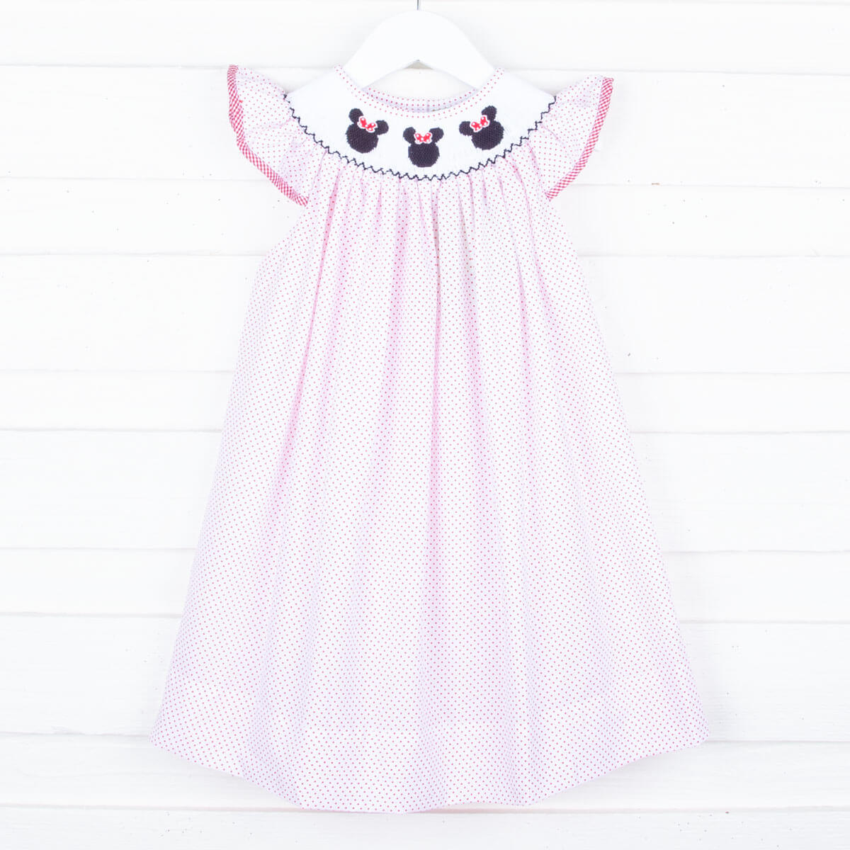 Mouse Ears Smocked Dress Red Dot