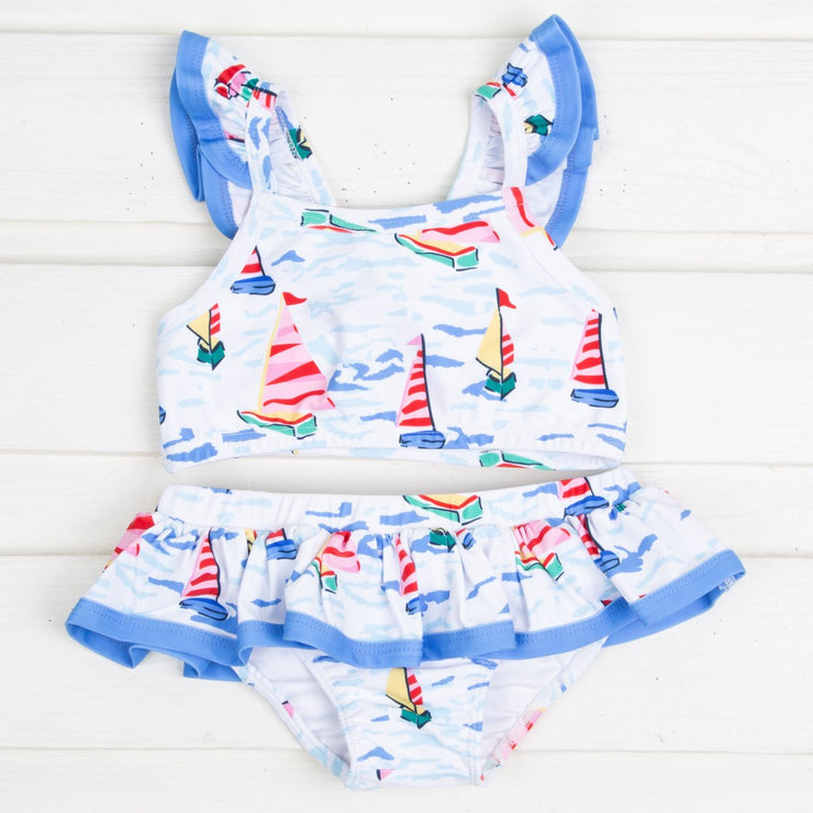 Watercolor Sailboat Two Piece Swimsuit