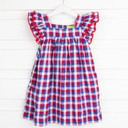 Red and Blue Plaid Poppy Dress