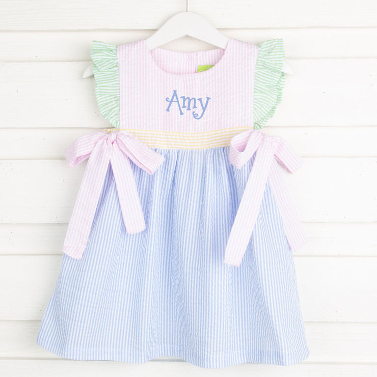Multi Stripe Seersucker Avery Dress