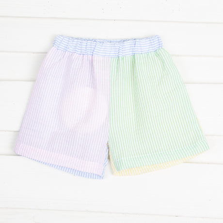 Multi Stripe Seersucker Shorts
