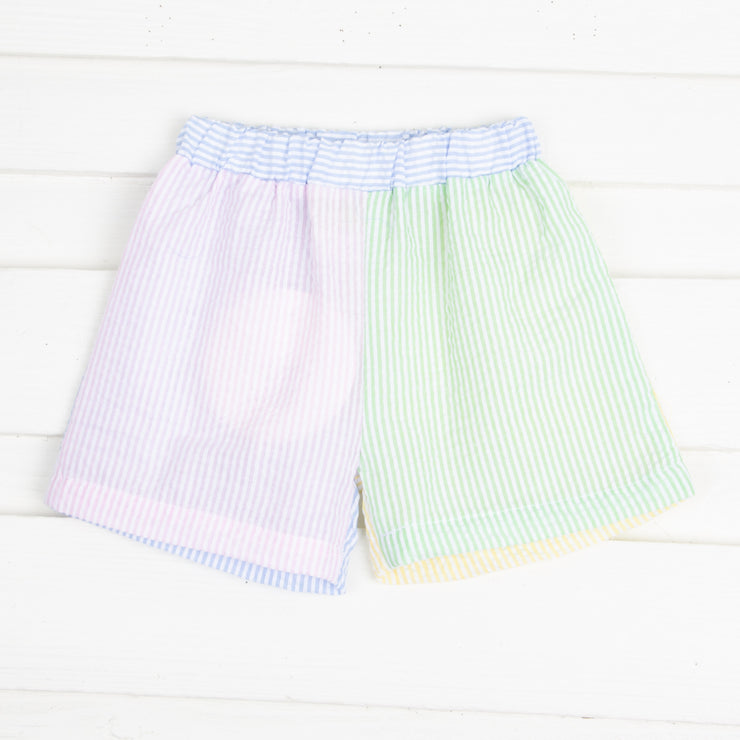 Multi Stripe Seersucker Shorts