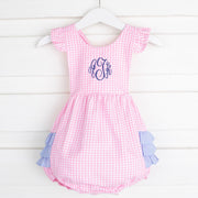 Pink and Blue Gingham Ruffle Bubble