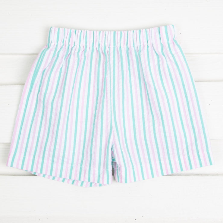 Cotton Candy Seersucker Stripe Boy Shorts