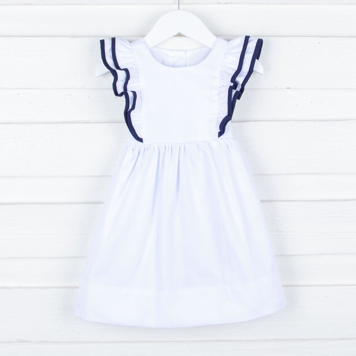 White and Navy Alice Dress