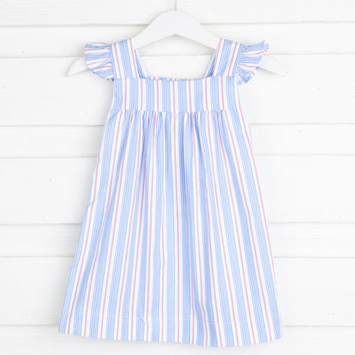 Blue and Red Stripe Amy Dress