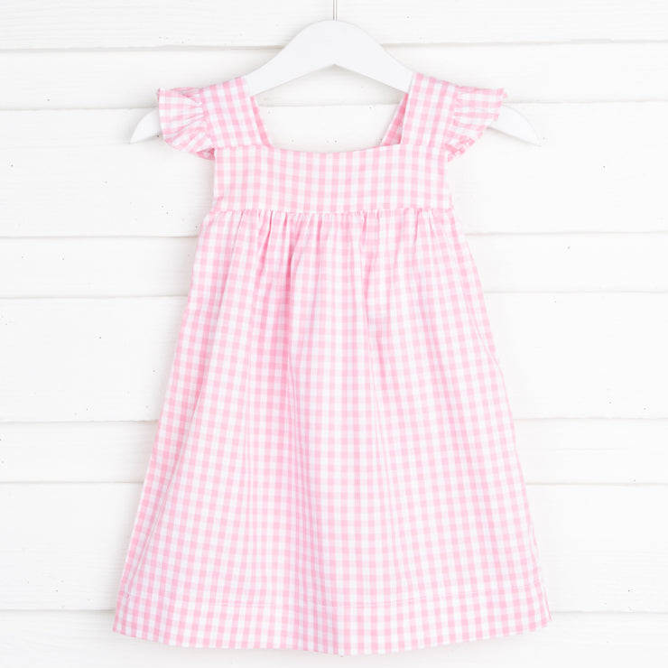 Coral Gingham Amy Dress