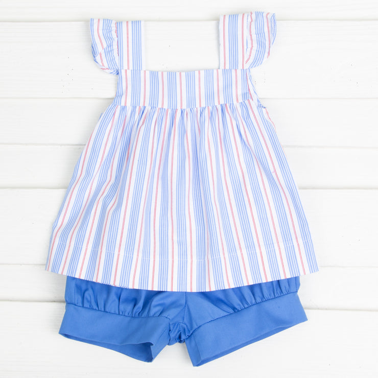 Blue and Red Stripe Amy Short Set